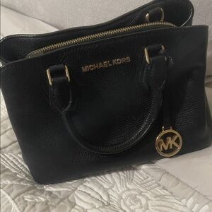 Michael Kors Black Satchel with Gold Accents